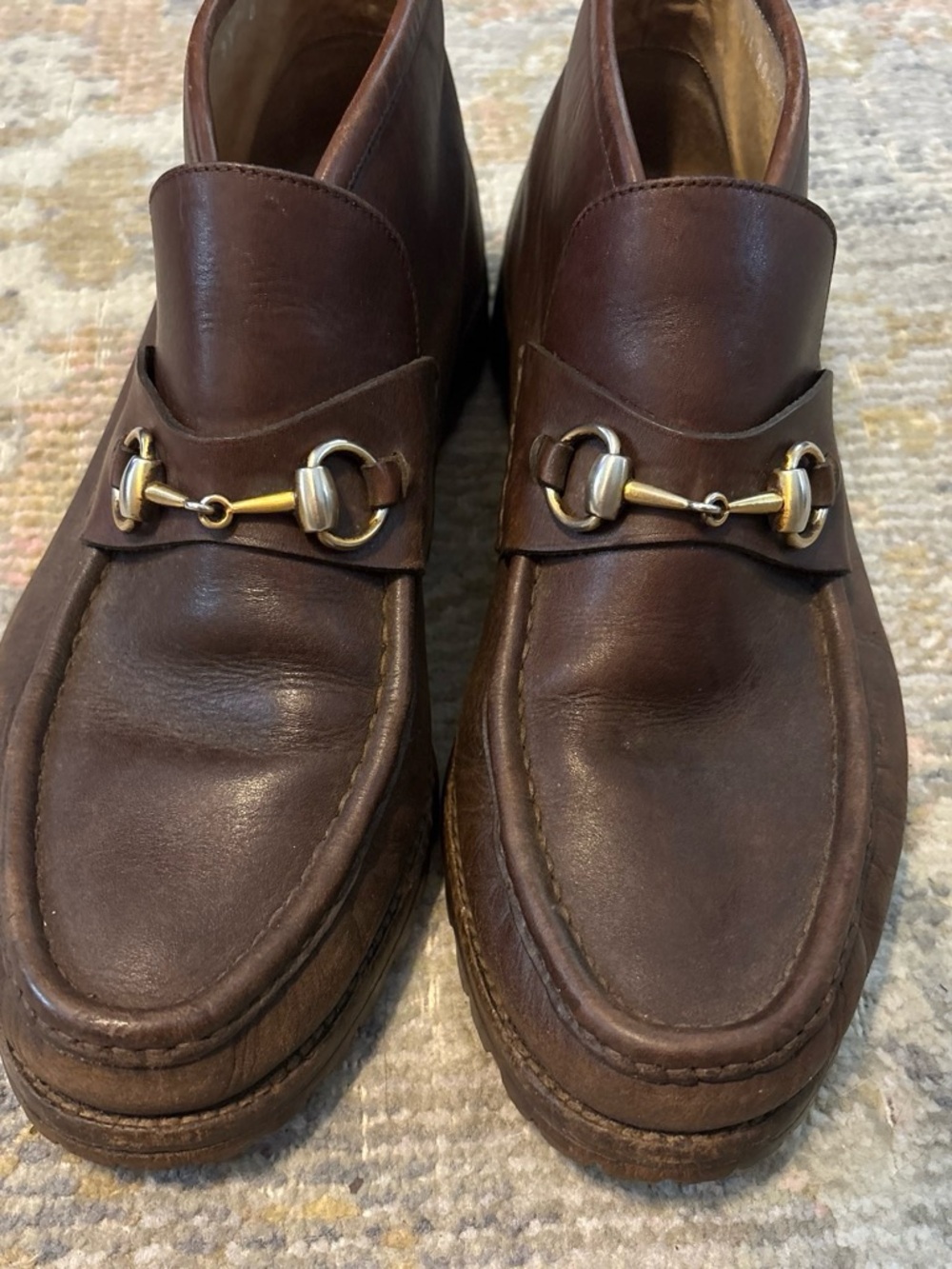 Gucci Brown Leather Horsebit Moccasin Loafers